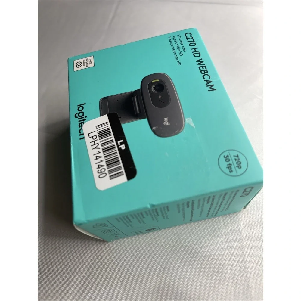 Logitech C270 HD Webcam Video Calls High Definition 720p Built-In Mic*New